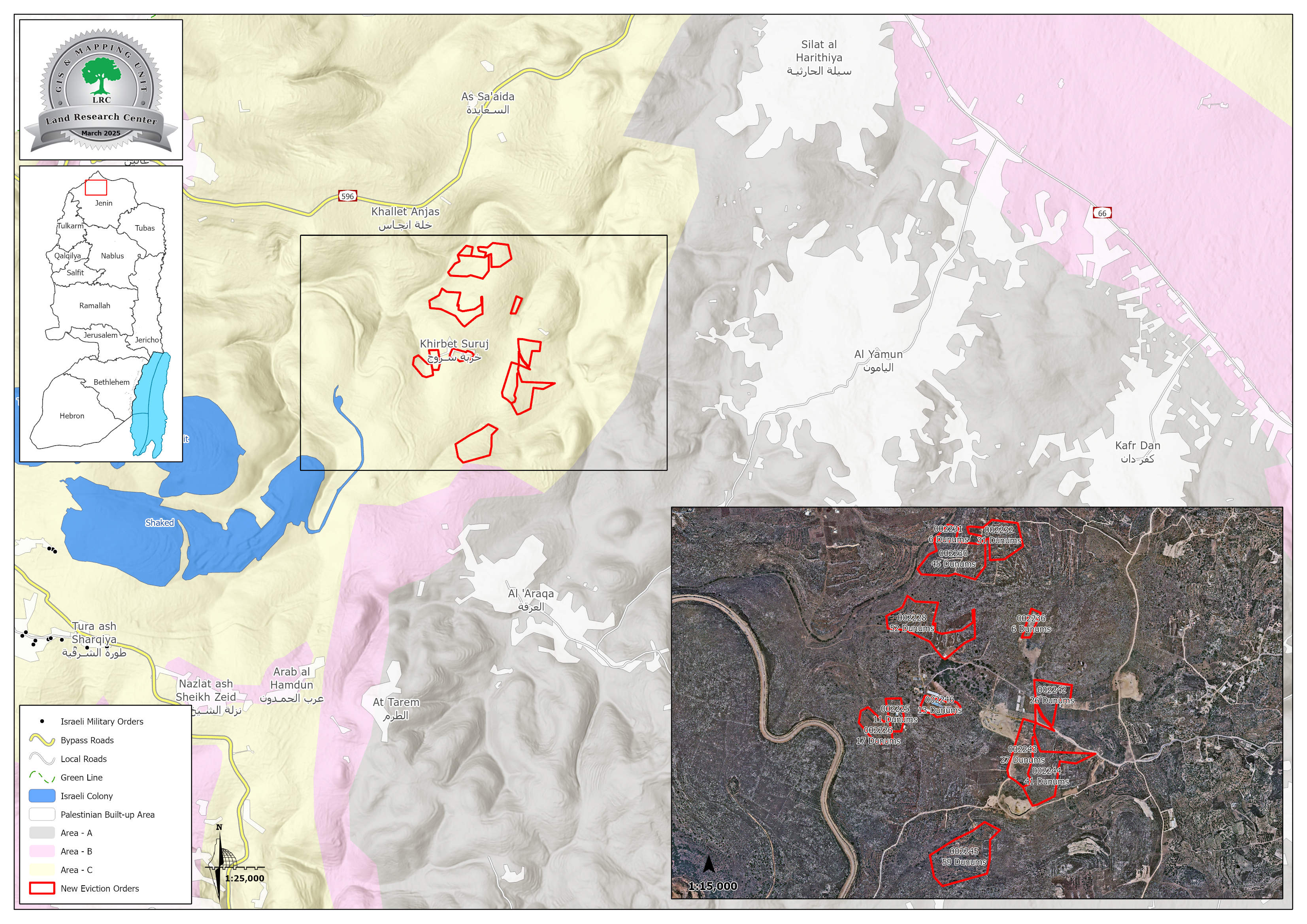 Eviction Notice for Cultivated Agricultural Lands in the Town of Silat al Harithiya, West of Jenin | LRC