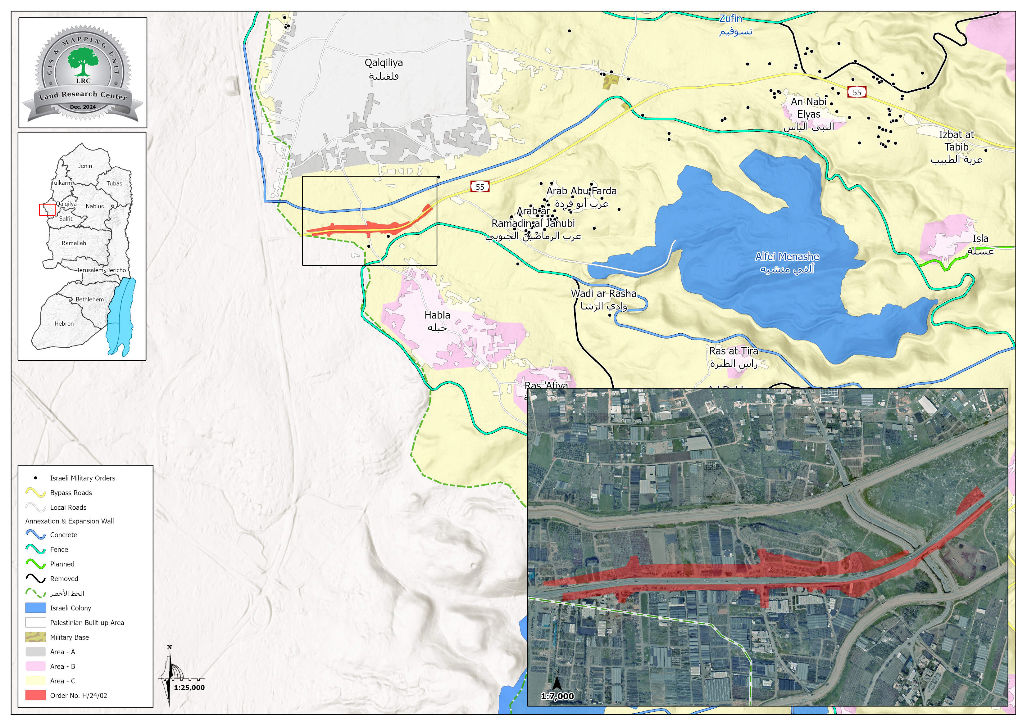 Order to confiscate 67 dunams of land from the town of Habla / Qalqiliya Governorate for the expansion of bypass road "55" | LRC