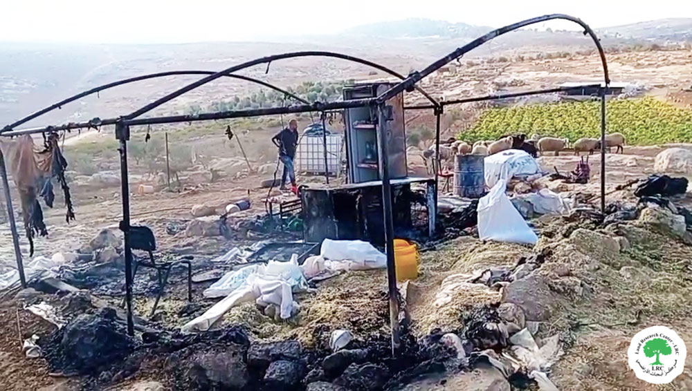 مستعمرون يحرقون مسكن مزارع في الجوايا جنوب يطا / محافظة الخليل | LRC