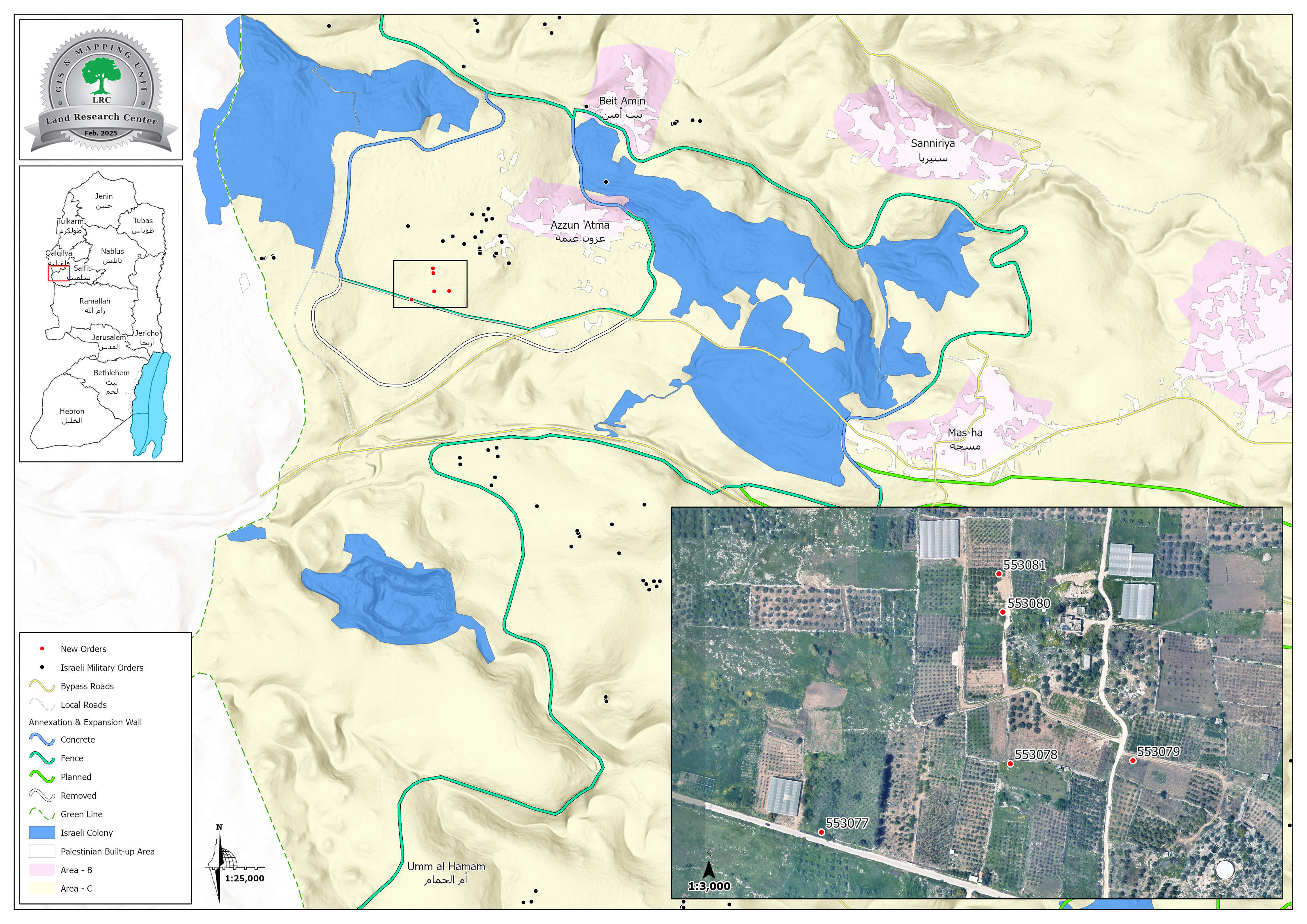 Notifications to Stop Work in Agricultural Facilities in Azzun 'Atma Village South of Qalqiliya City | LRC