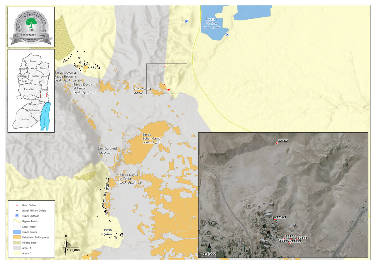 أوامر نهائية بالهدم استهدفت عدداً من مساكن منطقة النويعمة / محافظة أريحا | LRC