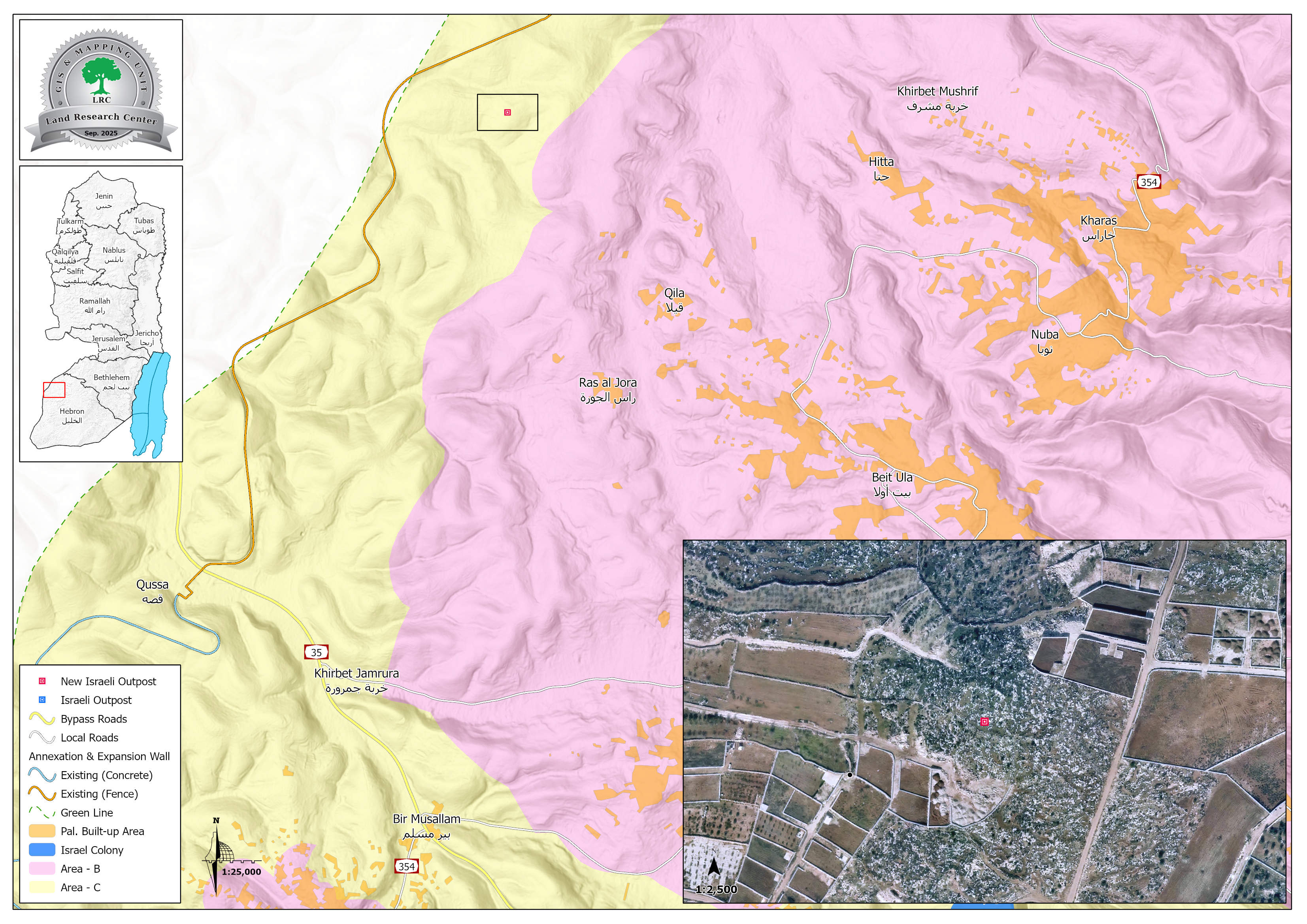 مستعمرون يقيمون بؤرة إستعمارية رعوية على أراضي بلدة بيت أولا غرب الخليل | LRC